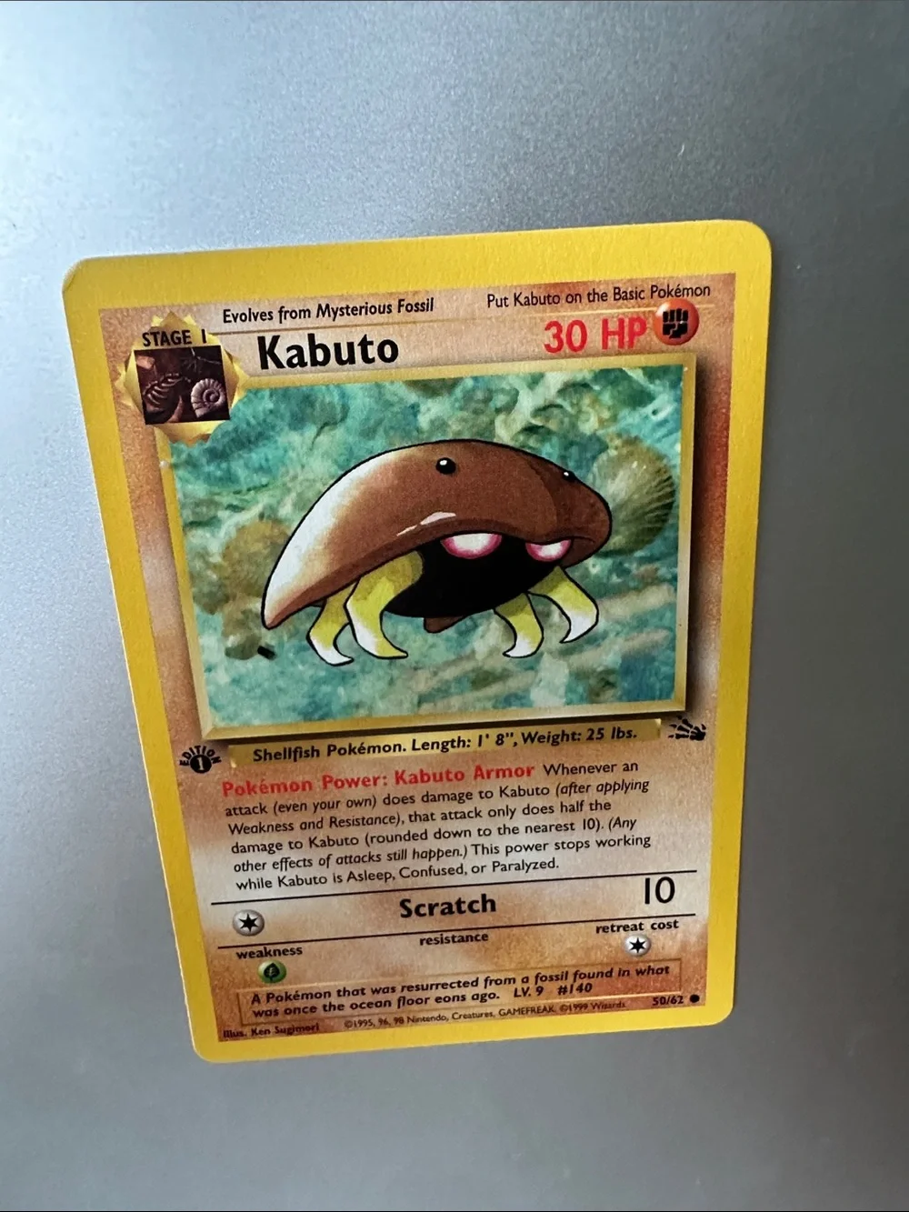 Kabuto 1st Edition Pokémon Trading Card